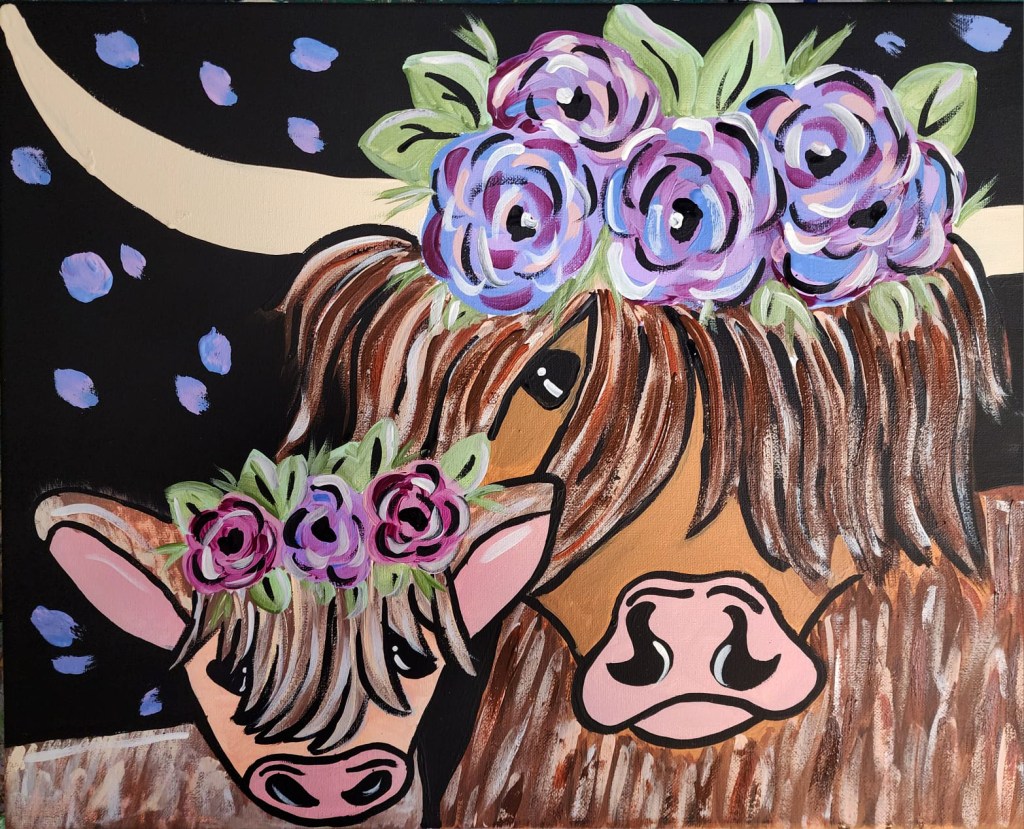 Mummy and Baby Highlander - perfect for Baby Shower Activity in Cornwall - mobile Paint Party