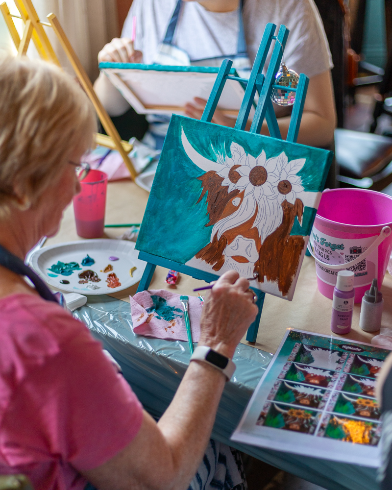 Sunflower Highlander Cow Paint&nbsp;Party