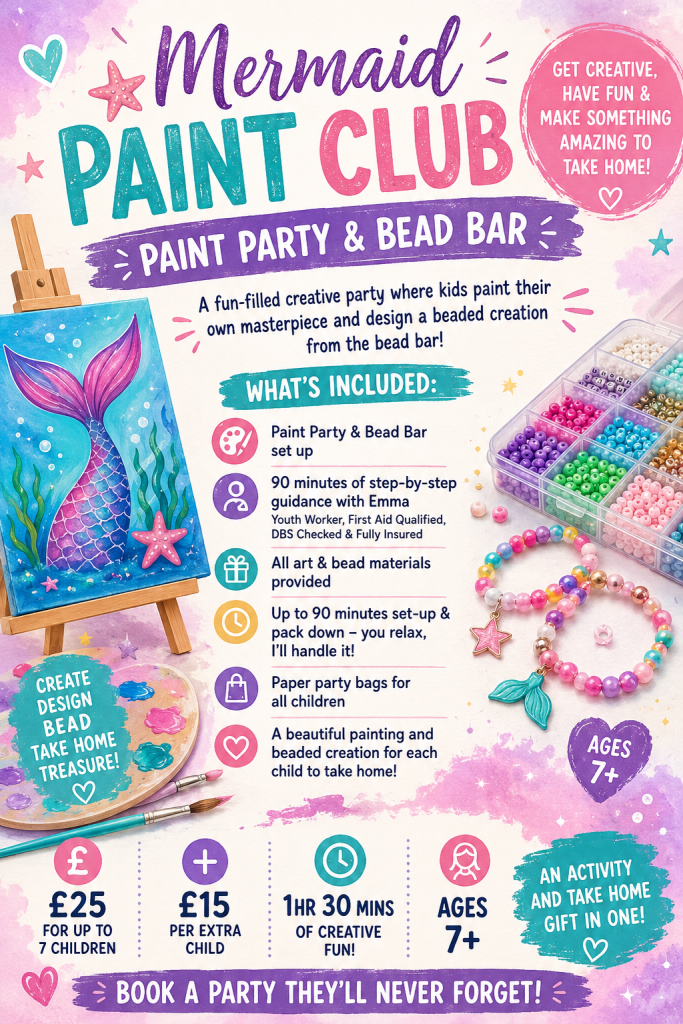 Mermaid Paint Club Paint Party And Bead Bar